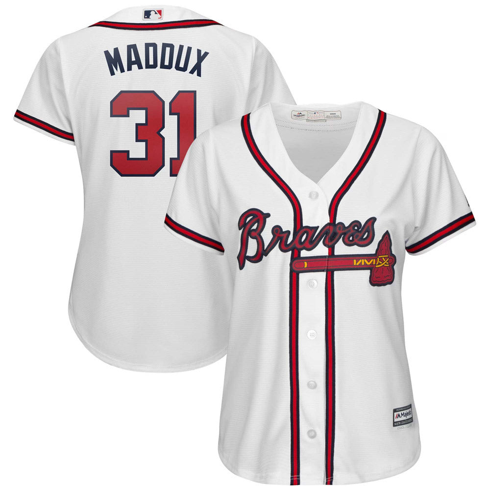 Women's Atlanta Braves Greg Maddux Replica Home Jersey - White