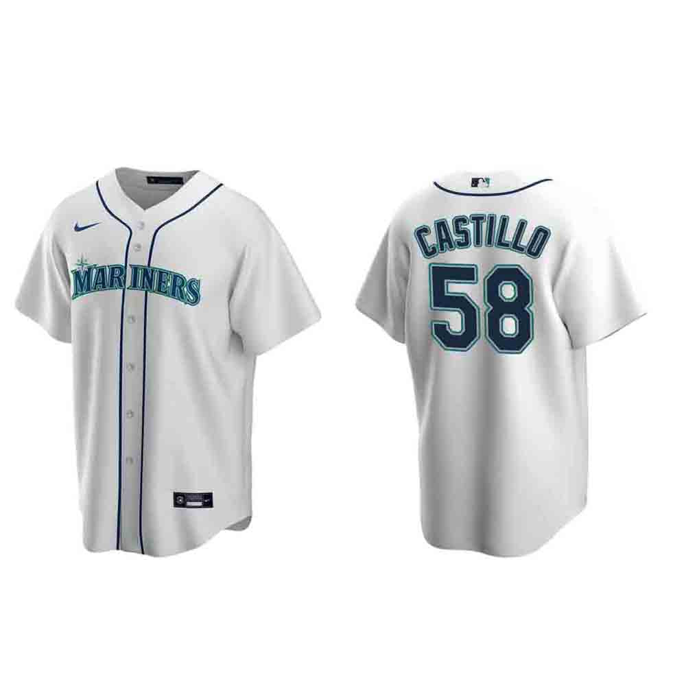 Youth Seattle Mariners Luis Castillo Cool Base Replica Home Jersey - White